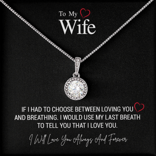 To My Wife...IF I HAD TO CHOOSE BETWEEN LOVING YOU AND BREATHING. I WOULD USE MY LAST BREATH TO TELL YOU THAT I LOVE YOU.